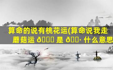算命的说有桃花运(算命说我走蘑菇运 🐞 是 🌷 什么意思)